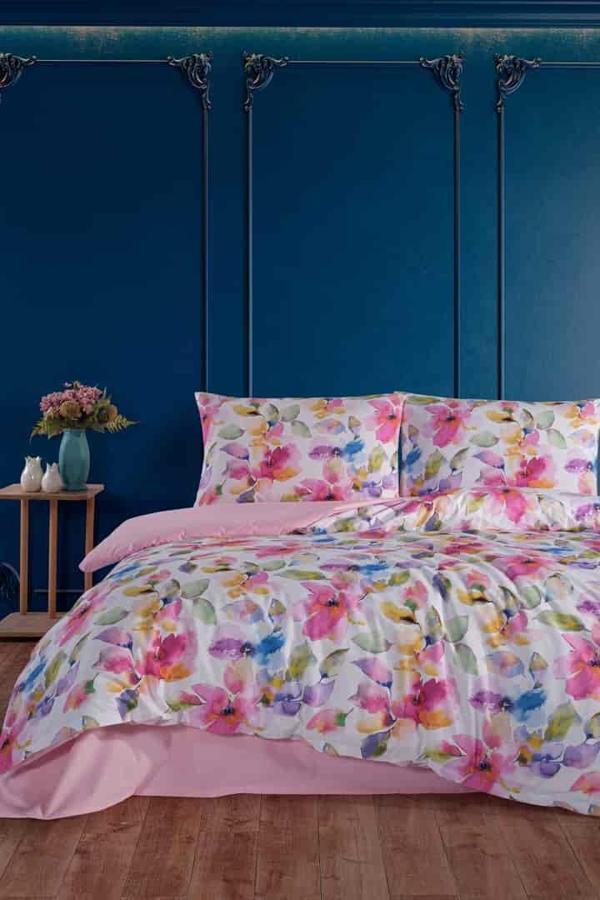 Flowers %100 Pamuk Çift Kişilik Nevresim Takımı - Image 1