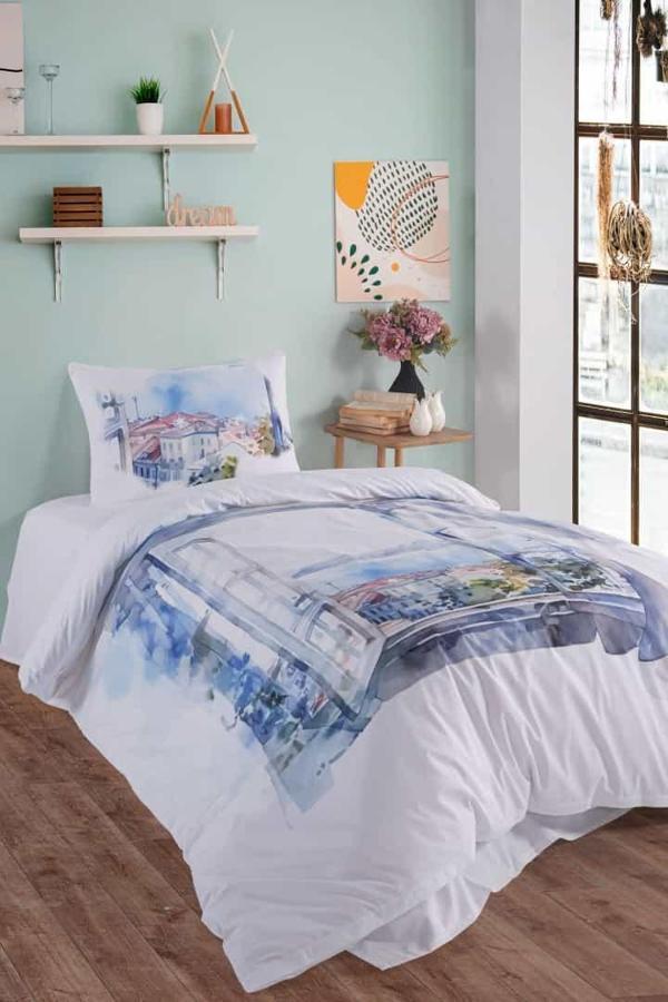 İstanbul %100 Pamuk Tek Kişilik Nevresim Takımı - Image 1