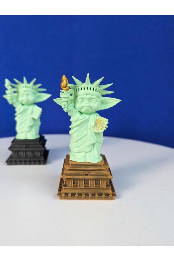 Alvina Atölye Baby Yoda - Grogu Özgürlük Heykeli - Bebek Yoda Figür - 9Cm - Bioplastik - Image 1