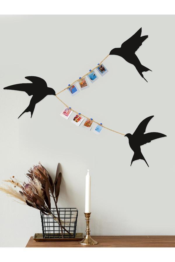 Alvina Atölye 3'Lü Kırlangıç Fotoğraf Askısı Duvar Dekoru - Bioplastik - Image 1
