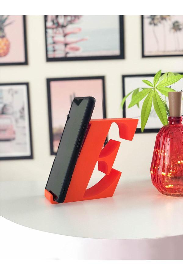 Alvina Atölye Kişiselleştirilebilir Harf Figürlü Telefon Standı - E Harfi - Kişiye Özel - Bioplastik - Image 1