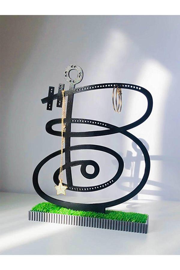 Alvina Atölye Harf Takı Organizer B Harfi - Kişiye Özel Takı Standı - Bioplastik - Image 1