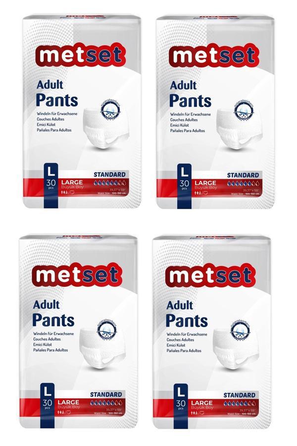 Metset Emici Külot Large Büyük Boy 30 Luk 4 Paket 120 Adet - Image 1