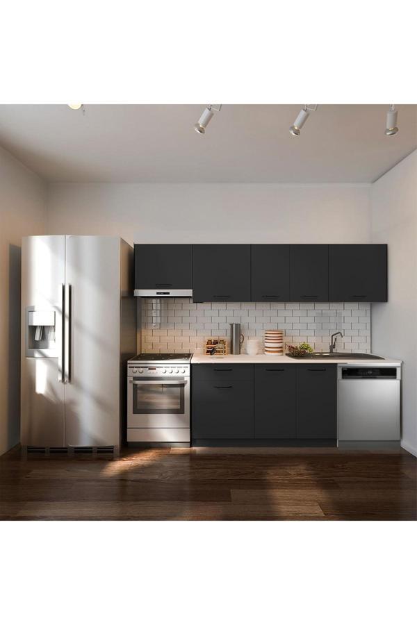 Debre Hazır Mutfak Dolabı 260 cm-Beyaz Laminat Tezgah Dahil-Bulaşık Makinesi Yeri Mevcut-Mat - Image 1