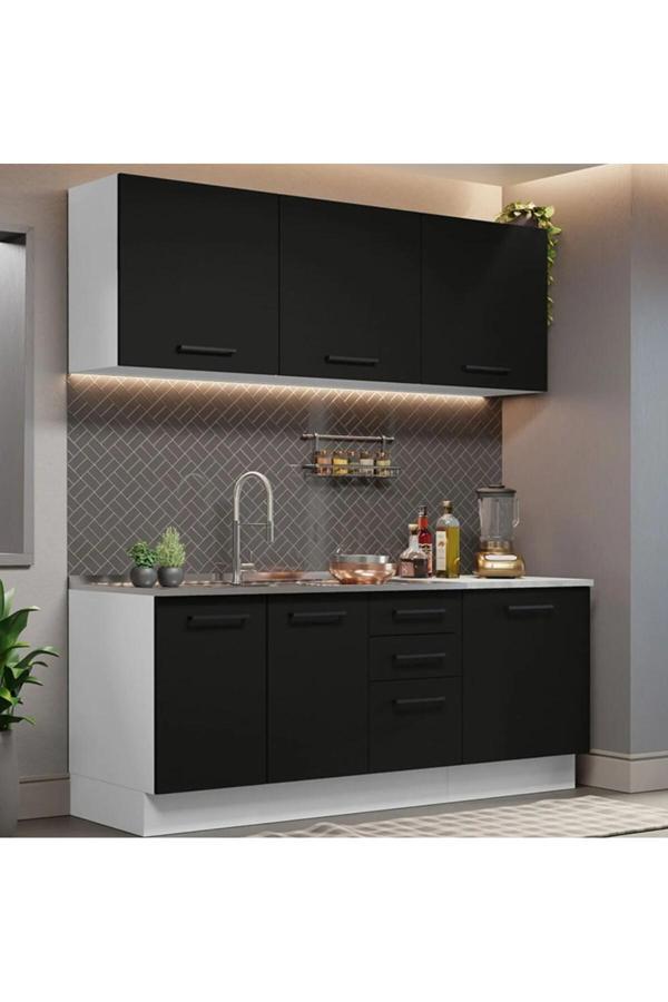 Apollo Hazır Mutfak Dolabı-Çok Amaçlı Dolap 180 cm Ve Beyaz Laminat Tezgah Dahil - Image 1