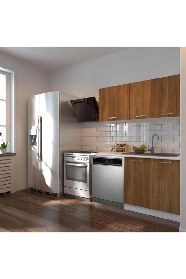 Klos Hazır Mutfak Dolabı 140 Cm -Beyaz Laminat Tezgah Dahil-Bulaşık Makinesi Yeri Mevcut-Mat - Image 1