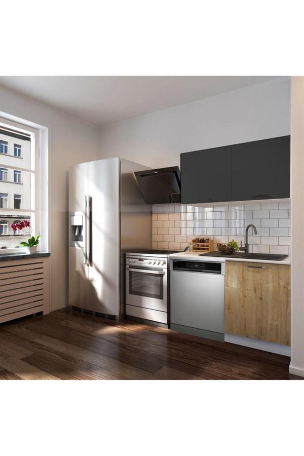 Vora Hazır Mutfak Dolabı 120 cm-Beyaz Laminat Tezgah Dahil-Bulaşık Makinesi Yeri Mevcut-Mat - Image 1