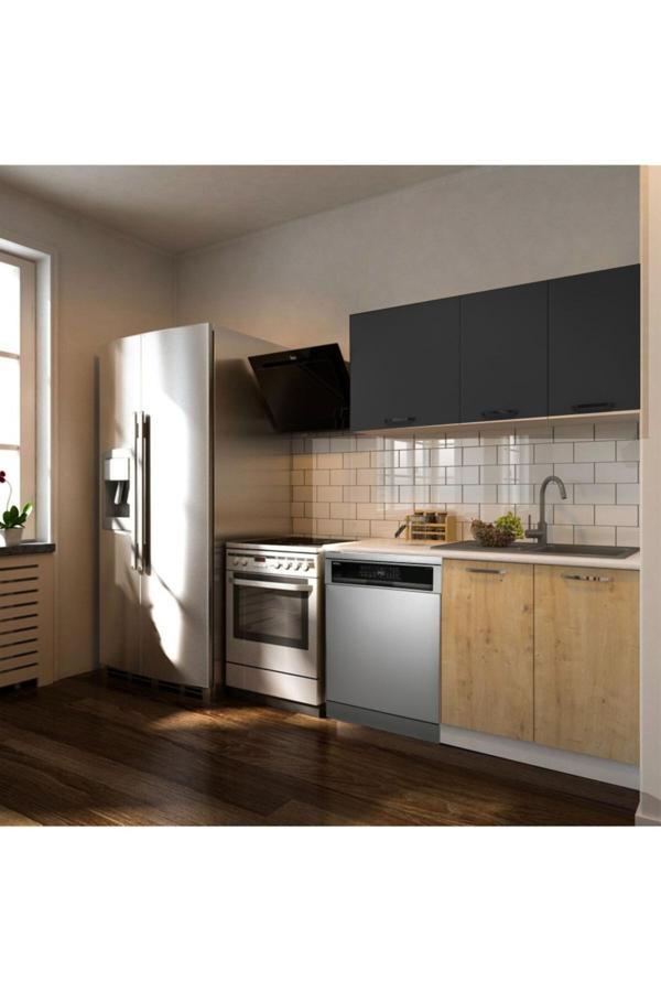 Klos Hazır Mutfak Dolabı 140 Cm -Beyaz Laminat Tezgah Dahil-Bulaşık Makinesi Yeri Mevcut-Mat - Image 1