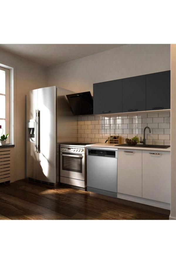 Klos Hazır Mutfak Dolabı 140 Cm -Beyaz Laminat Tezgah Dahil-Bulaşık Makinesi Yeri Mevcut-Mat - Image 1