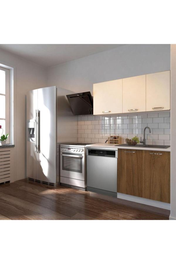 Klos Hazır Mutfak Dolabı 140 Cm -Beyaz Laminat Tezgah Dahil-Bulaşık Makinesi Yeri Mevcut-Mat - Image 1