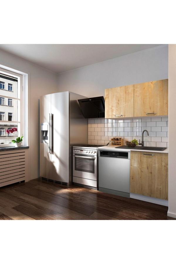 Vora Hazır Mutfak Dolabı 120 cm-Beyaz Laminat Tezgah Dahil-Bulaşık Makinesi Yeri Mevcut-Mat - Image 1