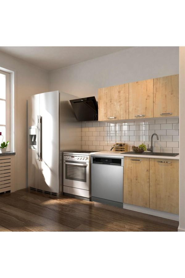 Klos Hazır Mutfak Dolabı 140 Cm -Beyaz Laminat Tezgah Dahil-Bulaşık Makinesi Yeri Mevcut-Mat - Image 1