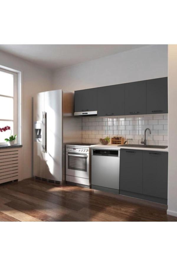 Ulza Hazır Mutfak Dolabı 200 Cm –Beyaz Laminat Tezgah Dahil-Bulaşık Makinesi Yeri Mevcut-Mat - Image 1