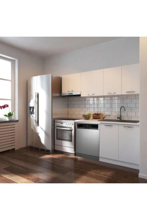 Ulza Hazır Mutfak Dolabı 200 Cm –Beyaz Laminat Tezgah Dahil-Bulaşık Makinesi Yeri Mevcut-Mat - Image 1