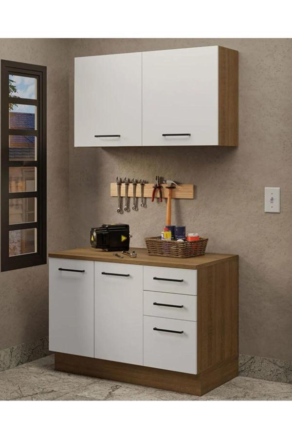 Milot Çok Amaçlı Dolap-Mikrodalga-Erzak-Airfryer-Mutfak-Kiler Dolabı-Kahve Köşesi-Beyaz-120 cm - Image 1