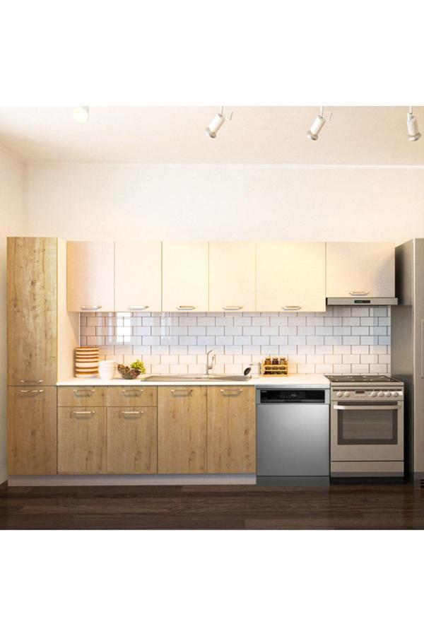 Avlonya Hazır Mutfak Dolabı Kiler Dahil 320cm-Beyaz Laminat Tezgah Dahil-BulaşıkMakinesi Yeri Mevcut - Image 1