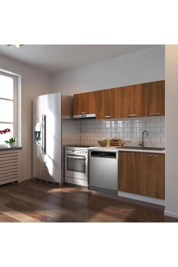 Ulza Hazır Mutfak Dolabı 200 Cm –Beyaz Laminat Tezgah Dahil-Bulaşık Makinesi Yeri Mevcut-Mat - Image 1