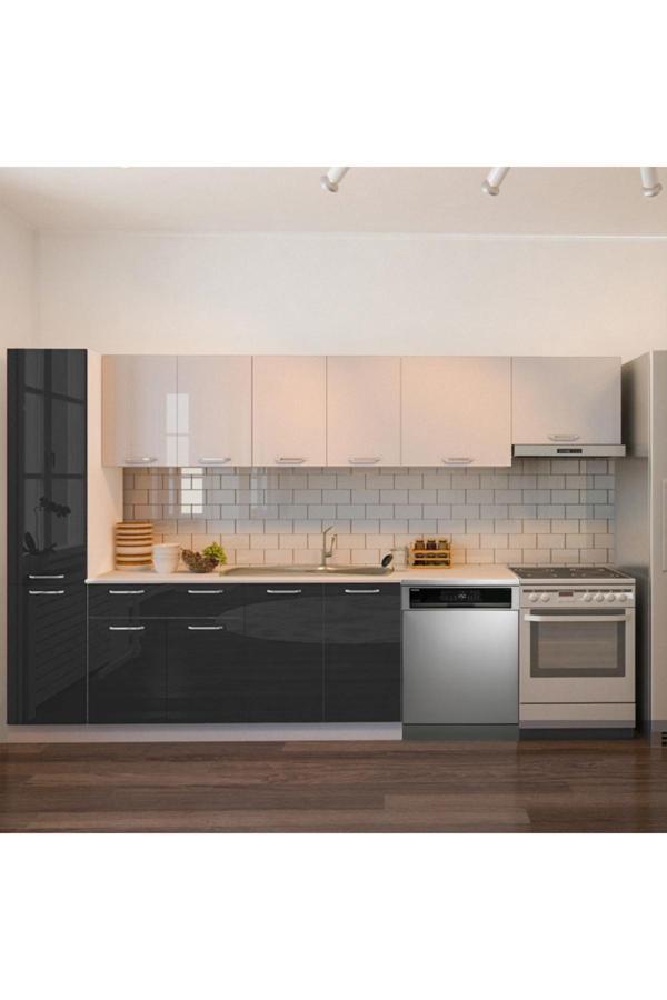 Tiran Hazır Mutfak Dolabı Kiler Dahil -320cm-Beyaz Laminat Tezgah Dahil-Bulaşık Makinesi Yeri Mevcut - Image 1