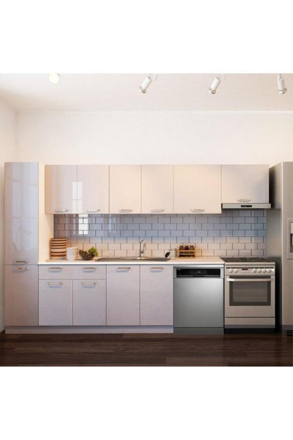 Avlonya Hazır Mutfak Dolabı Kiler Dahil 320cm-Beyaz Laminat Tezgah Dahil-BulaşıkMakinesi Yeri Mevcut - Image 1