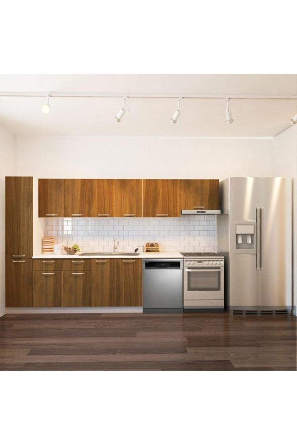 Avlonya Hazır Mutfak Dolabı Kiler Dahil 320cm-Beyaz Laminat Tezgah Dahil-BulaşıkMakinesi Yeri Mevcut - Image 1