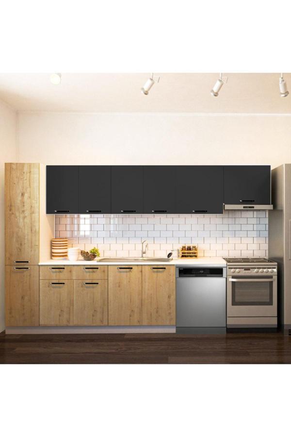 Avlonya Hazır Mutfak Dolabı Kiler Dahil 320cm-Beyaz Laminat Tezgah Dahil-BulaşıkMakinesi Yeri Mevcut - Image 1