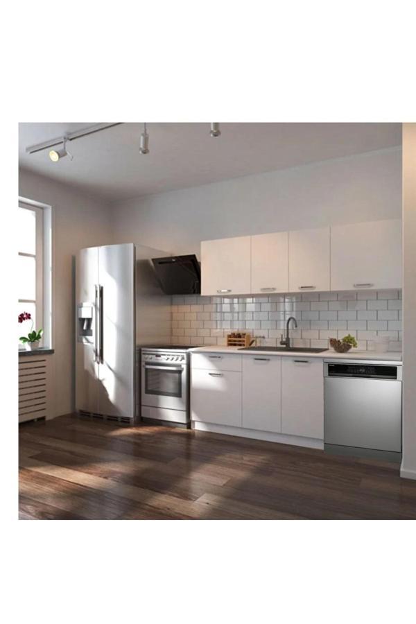 Patos Hazır Mutfak Dolabı 200 Cm -Beyaz Laminat Tezgah Dahil-Bulaşık Makinesi Yeri Mevcut - Image 1