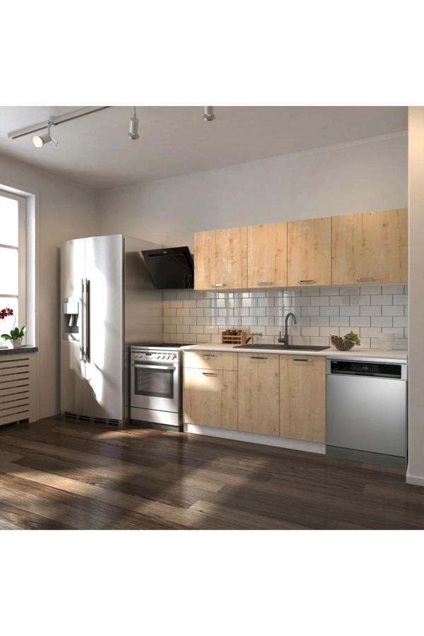 Patos Hazır Mutfak Dolabı 200 Cm -Beyaz Laminat Tezgah Dahil-Bulaşık Makinesi Yeri Mevcut - Image 1