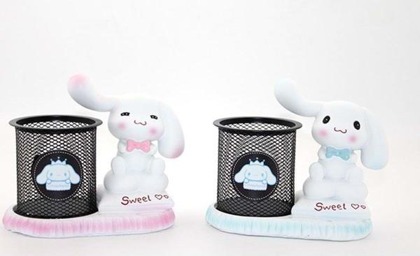 Polyester Tavşanlı Masa Üstü Kalemlik Dekoratif Hediyelik - Image 1