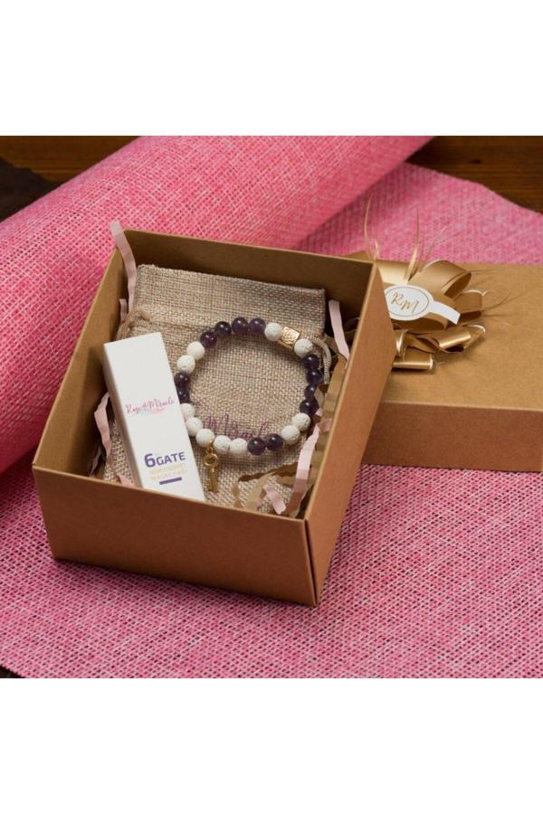 Rose Miracle 6Th Key Women Hediye Kutusu | Sezgi Kapısı Aromaterapi Yağı Ve Bileklik - Image 1