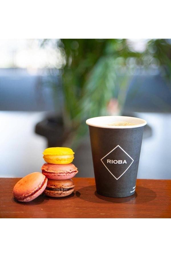 Rioba Karton Bardak Siyah Kahve Bardağı 7Oz Küçük Boy - Image 1