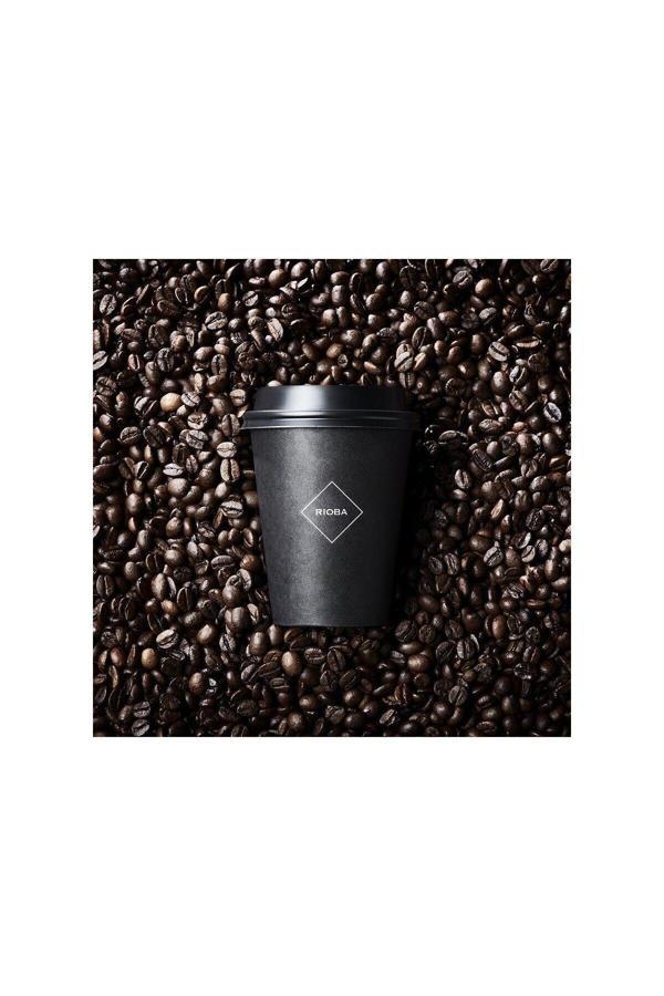Rioba Cup 9 Oz Siyah Kapaklı Karton Bardak Kahve Çay Kağıt Bardak 250 Ml - 50'Li - Image 1