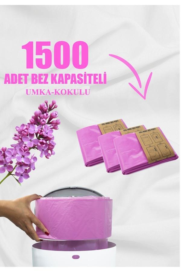 Korbell 16Lt Çöp Kutuları Ile Uyumlu 1500 Bebek Bezi Kapasiteli Kokulu 3 Paket Yerli Çöp Poşeti - Image 1
