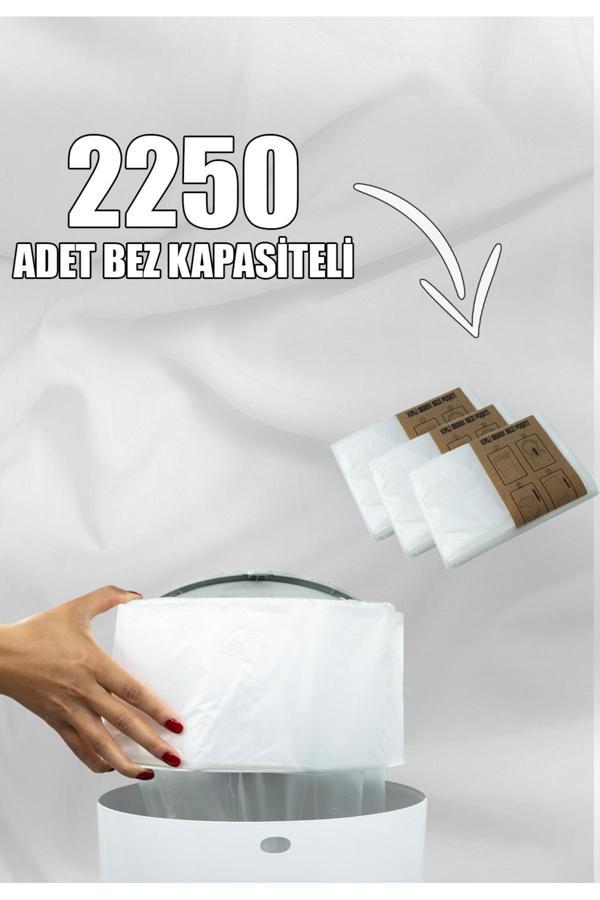 Korbell 16Lt Çöp Kutuları Ile Uyumlu 2250 Bebek Bezi Kapasiteli Kokulu 3 Paket Yerli Çöp Poşeti - Image 1