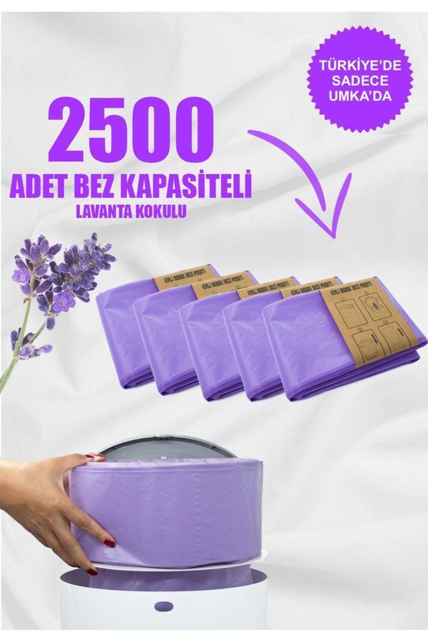 Korbell 16Lt Çöp Kutuları Ile Uyumlu 2500 Bebek Bezi Kapasiteli Lavanta Kokulu 5 Paket Yerli Çöp Poşeti - Image 1