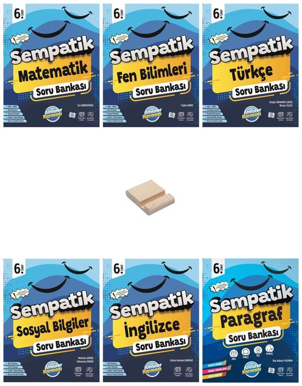 6. Sınıf Sempatik Tüm Dersler Soru Bankası 6lı Set + Telefon Standı - Ünlüler Karması Yayınları - Image 1