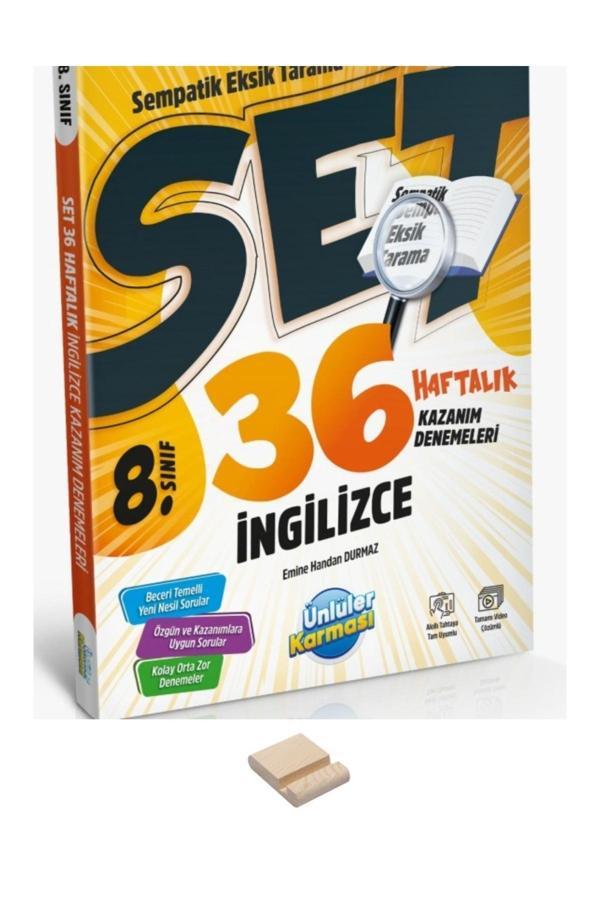 LGS 8. Sınıf İngilizce 36 Haftalık Denemeler ve Telefon Standı - Ünlüler Karması Yayınları - Image 1