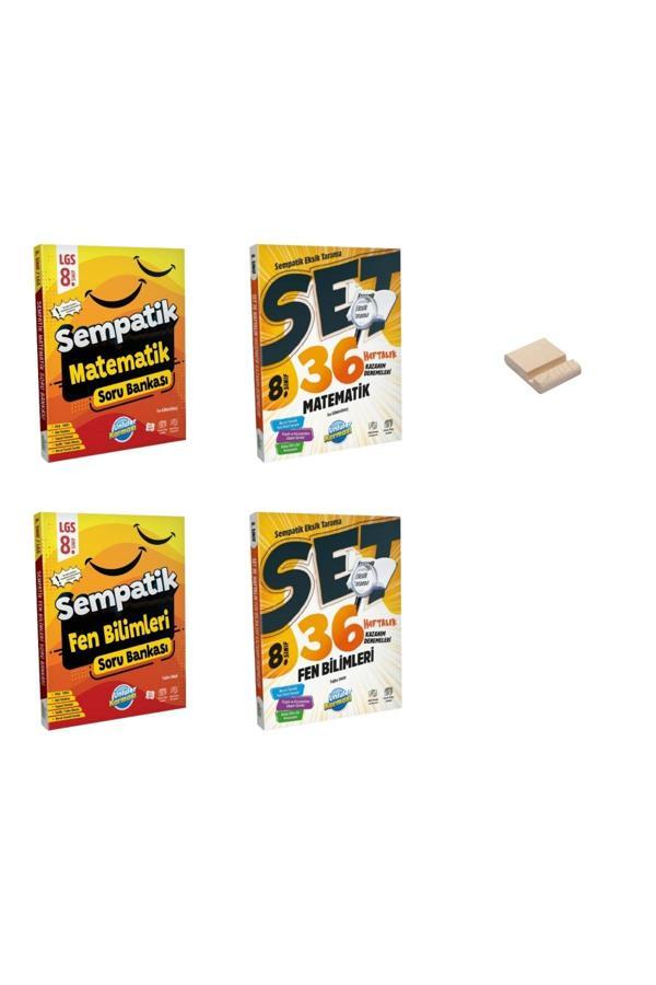 LGS 8. Sınıf Matematik ve Fen Sempatik Soru Bankası ve Haftalık Kazanım Denemeleri 4lü Set - Ünlüler Karması Yayınları - Image 1