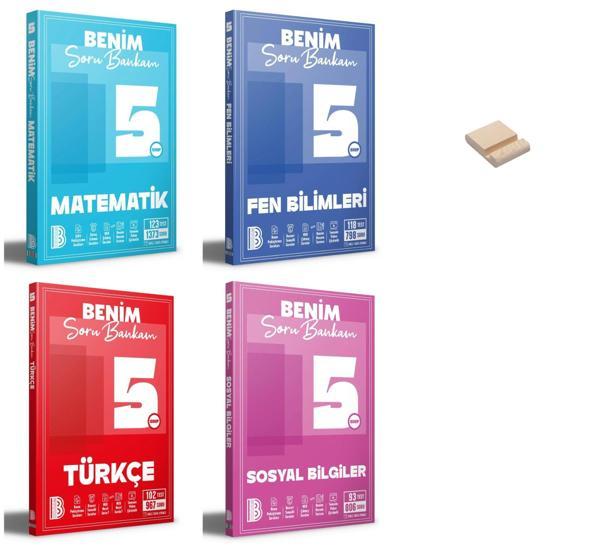 5. Sınıf Benim Soru Bankam Matematik Fen Türkçe ve Sosyal 4lü Set + Telefon Standı - Benim Hocam Yayınları - Image 1