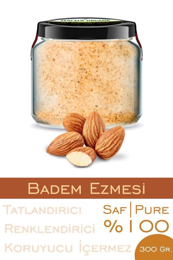 %100 Saf Badem Ezmesi Şeker İlavesiz Bi Kavanoz 330 cc. Cam Kavanozda Katkısız Yerli Badem Ezmesi - Image 1