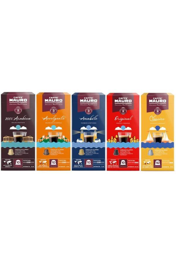 Caffe Mauro Nespresso Kapsül 50 kapsül 100% Arabica, Original, Classico, Avvolgente, Amabile - Image 1