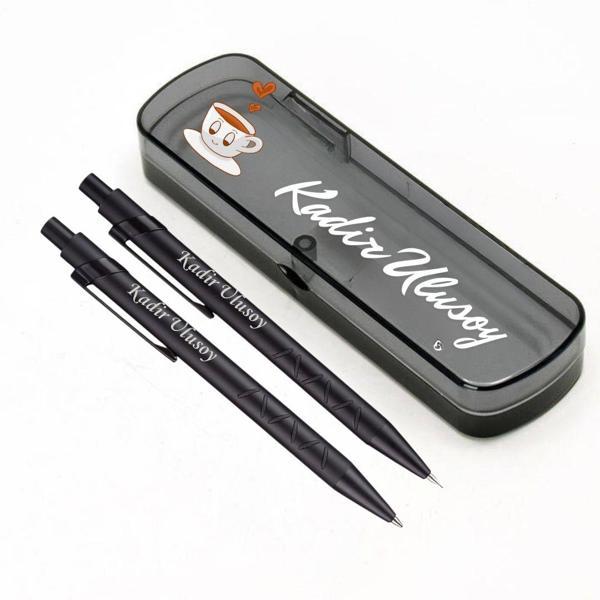 Kişiye Özel Kahve Temalı Kalem Seti | Kutusu İsimli Lazer Baskılı - Image 1