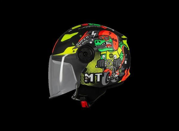 KASK MT ÇOCUK LITE DİNO A1 MAT SİYAH - Image 1