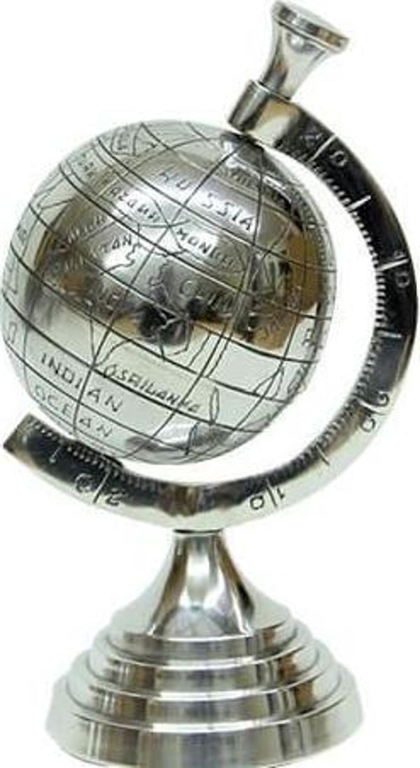 Yerküre Dünya Nikel Biblo Dekoratif Hediyelik - Image 1
