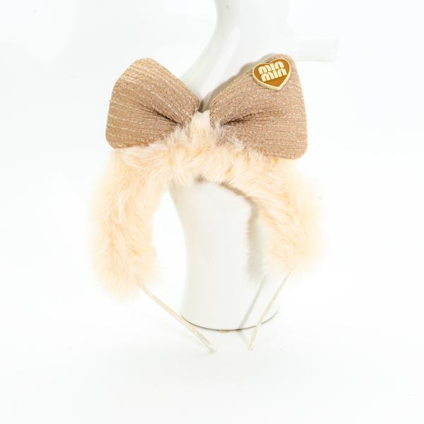 Biem Peluş Fiyonklu Taç Krem - Image 1