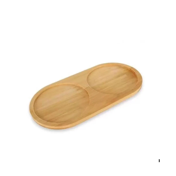 Mucit Home Bambu Yağdanlık Standı Doğal Ahşap 2 Bölmeli Yağdanlık Altı - Image 1