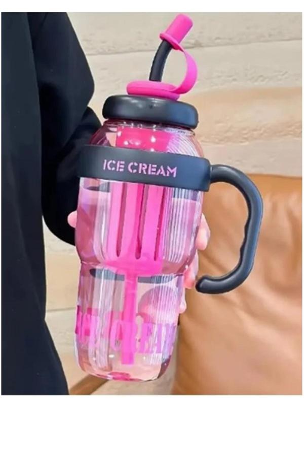 Süzgeçli Sporcu Matarası Fuşya Detox Su Şişesi Ice Cream - Image 1