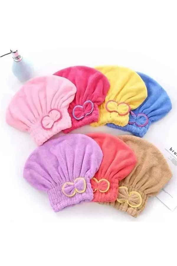 Mucit Home Saç Kurutma Havlusu 1 Adet Saç Kurutma Bonesi Kafa Havlusu Duş Islak Saç Bonesi - Image 1