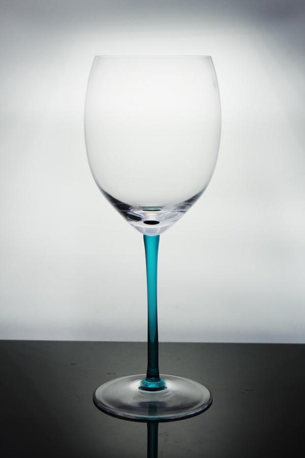 Paşabahçe El İmalatı Kristal Turkuaz Dekorlu Şarap Kadehi 1 Adet 31751 - Image 1