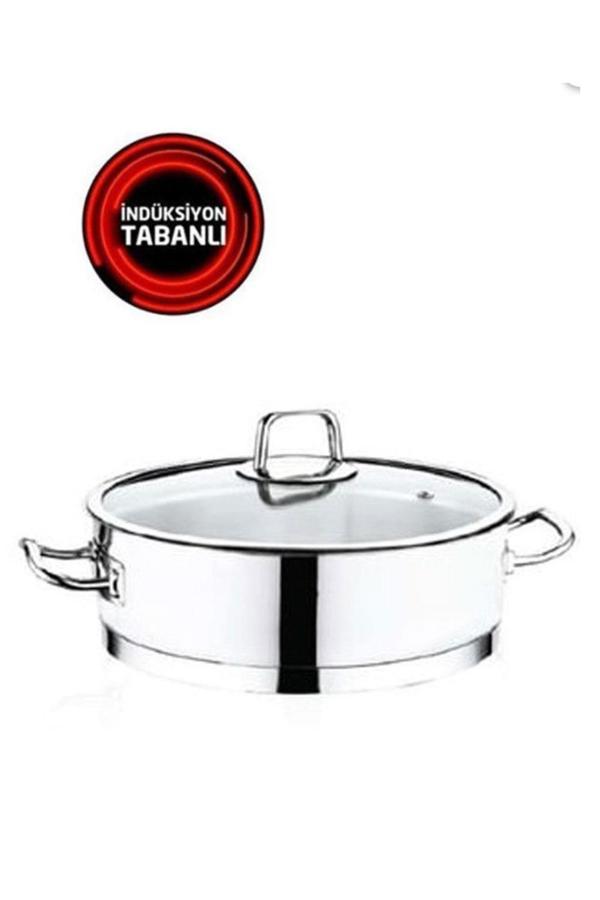Safinox Vision 22x8 Cm İndiksiyon Basık Çelik Tencere - Image 1