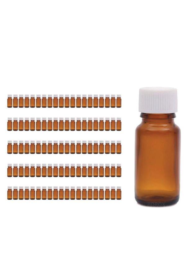 Çelikay Cam Şişe 15 ml - Beyaz Kapaklı 15cc - 100 Adet Toptan 718601 - Image 1